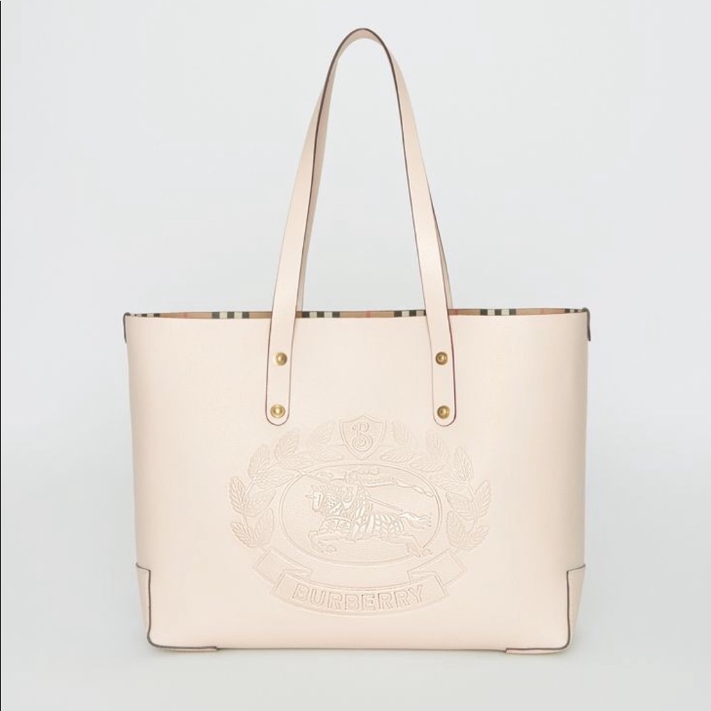 Burberry Small Embossed Crest Leather Tote NWT